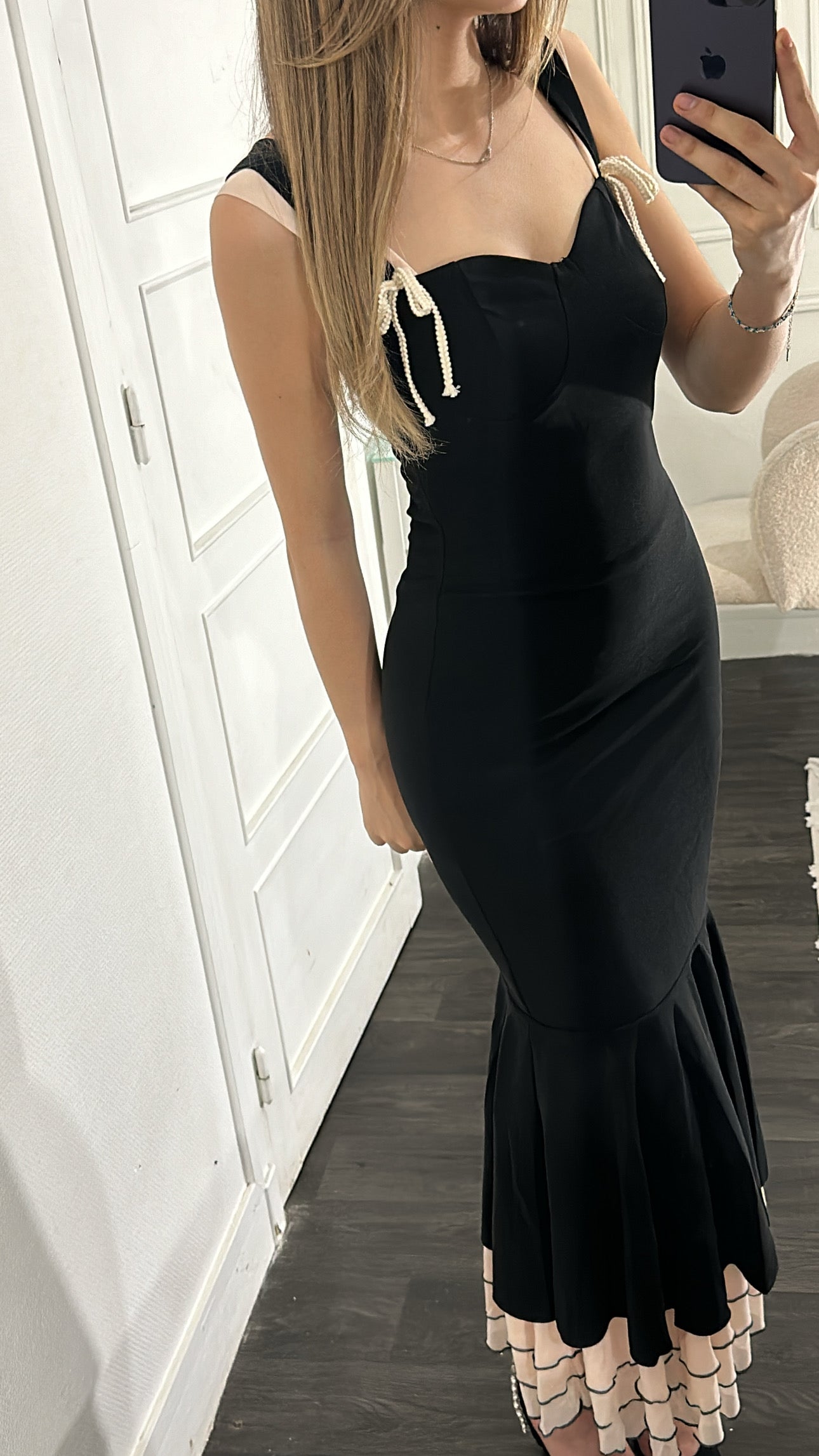Robe à volant Noir