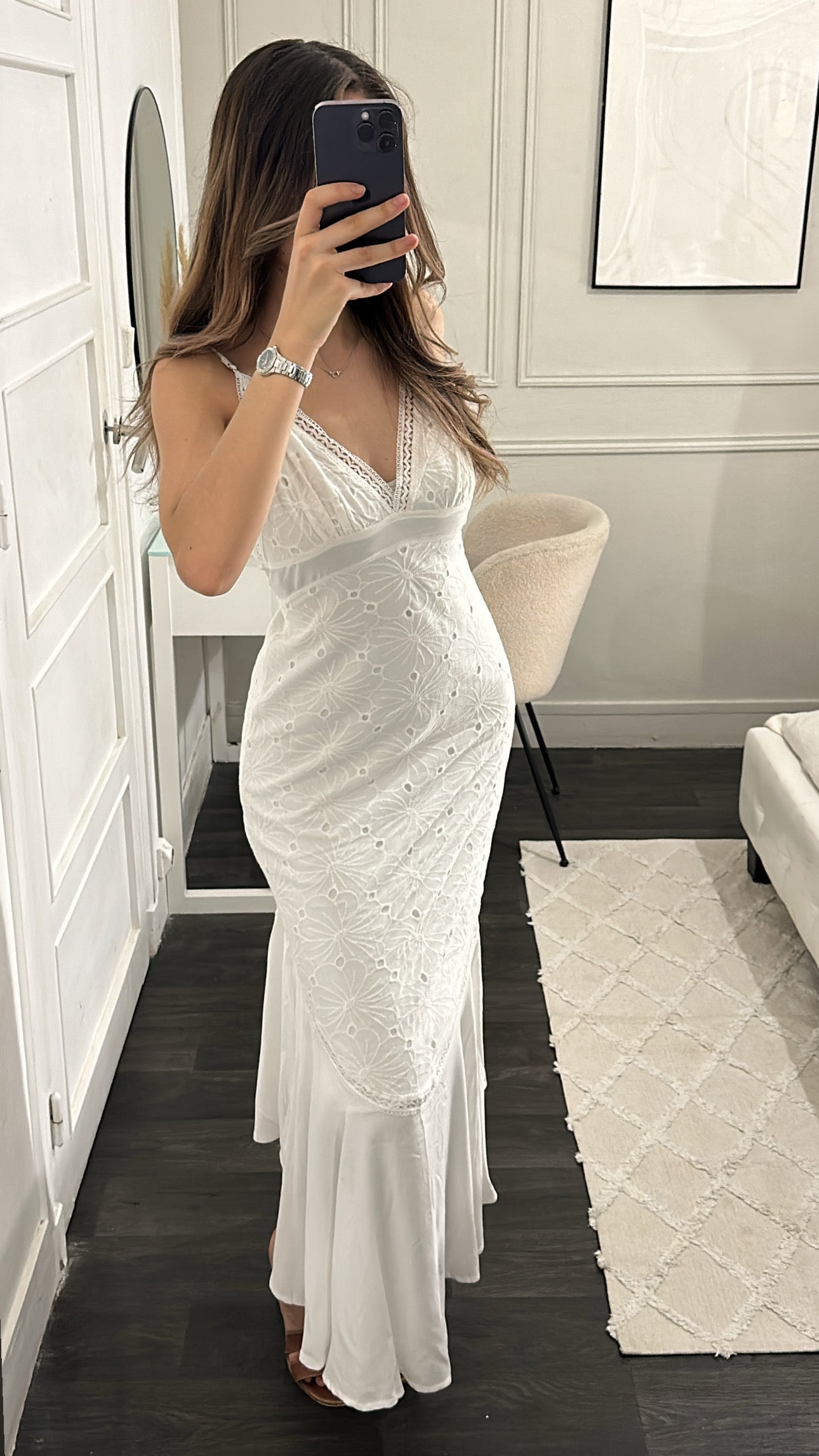 Robe Broderies Blanche
