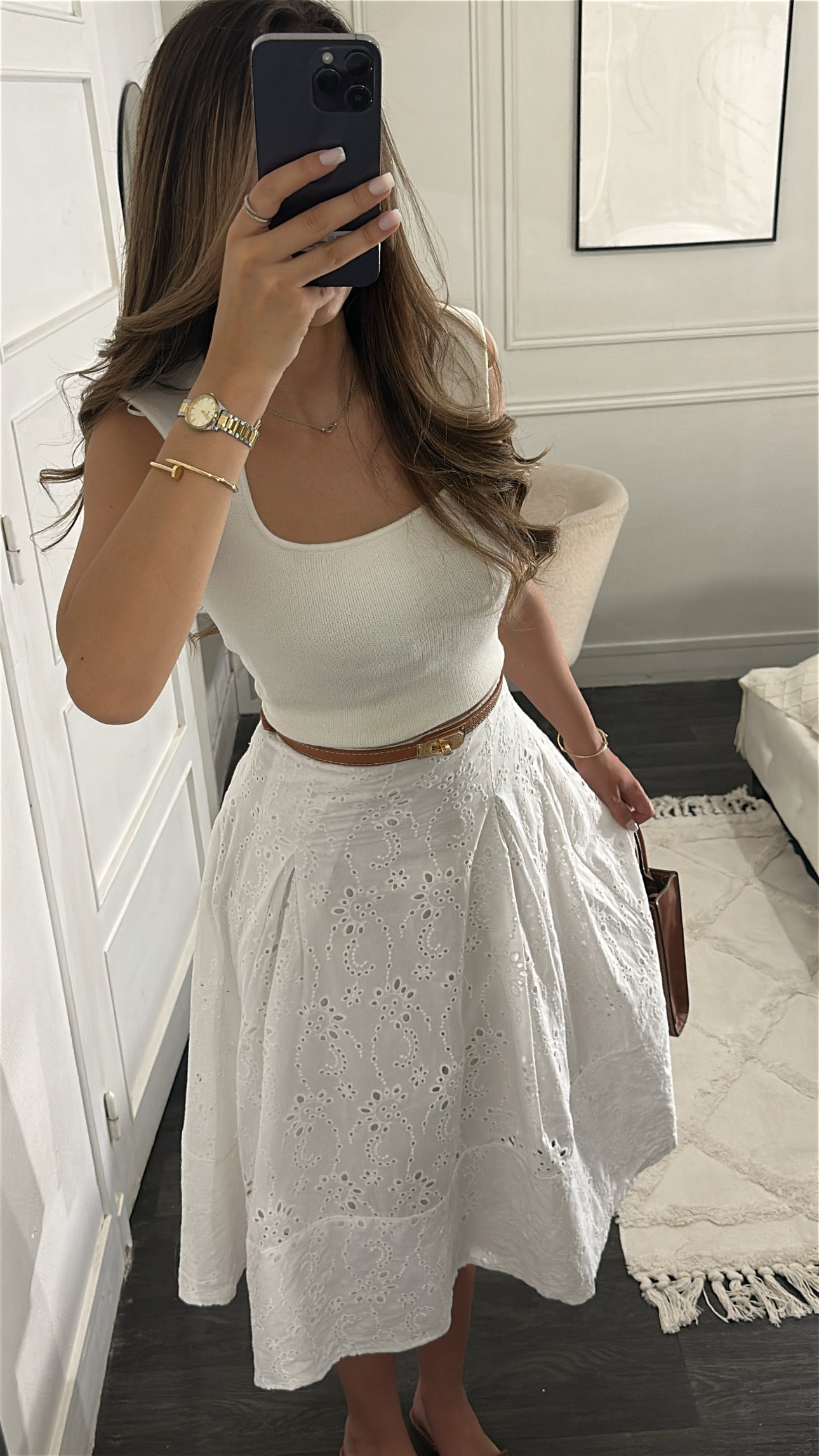 Jupe Blanche Brodé