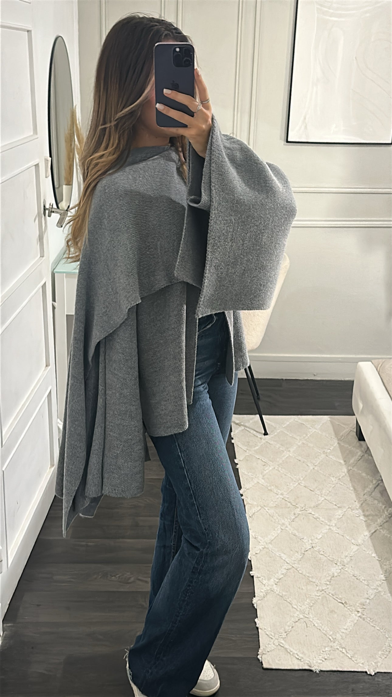 Gilet à Cape Gris