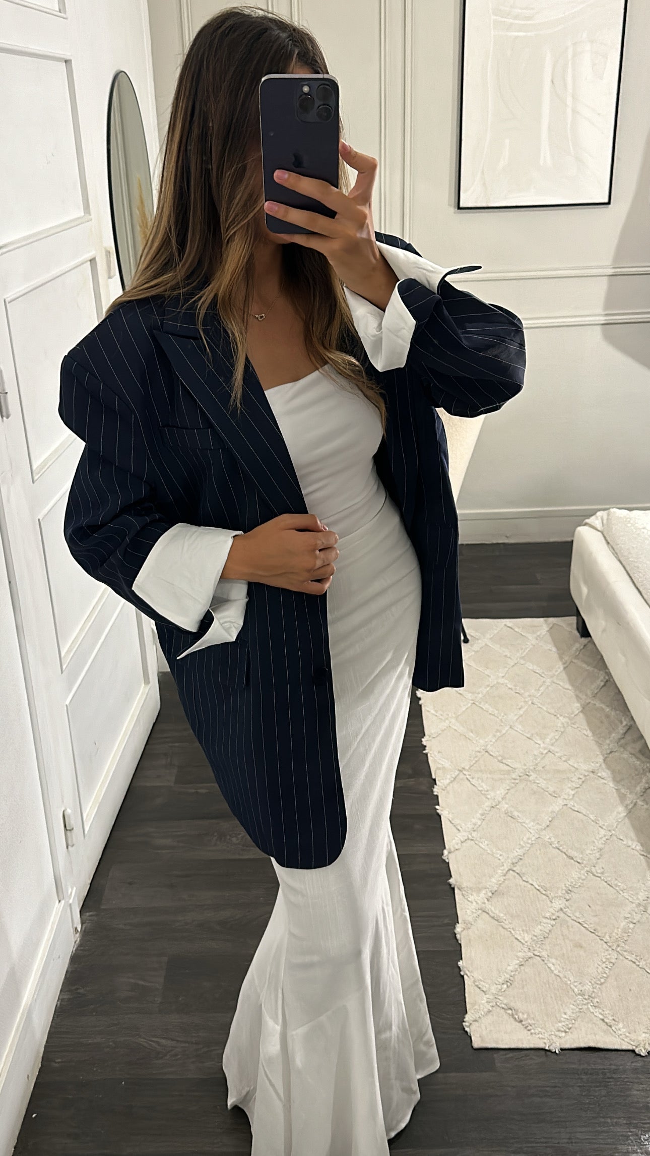 Blazer Oversize Chemise Bleu