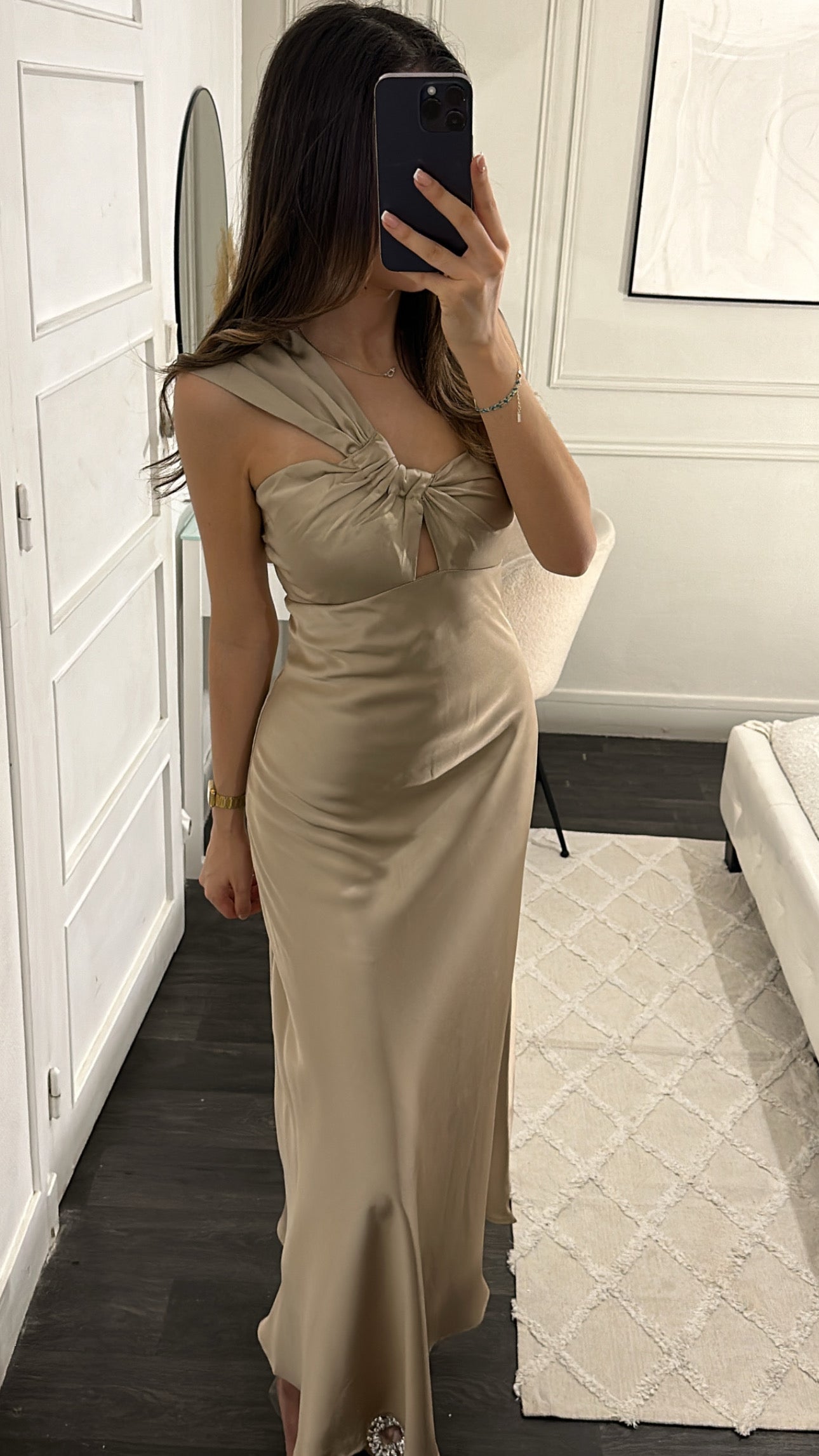 Robe Satin Beige