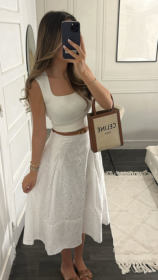 Jupe Blanche Brodé