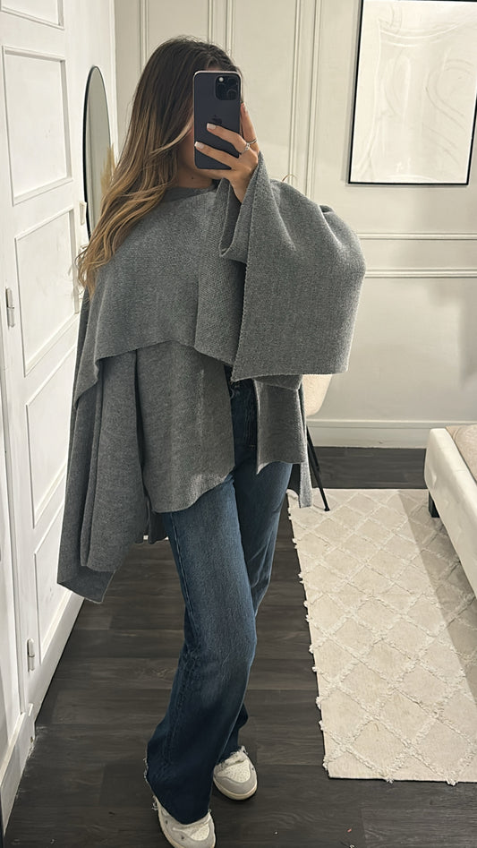 Gilet à Cape Gris