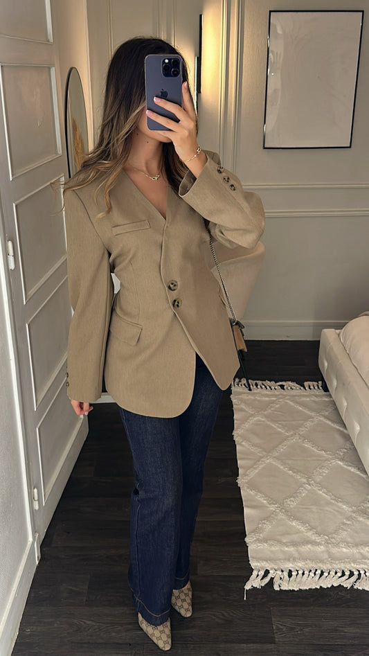 Blazer Ajusté Beige